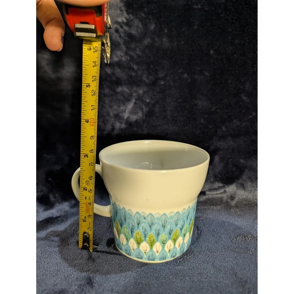 Noritake Younger Image Bahama Coffee Cups Saucers Set of 2 Blue Green Floral MCM - Picture 8 of 10